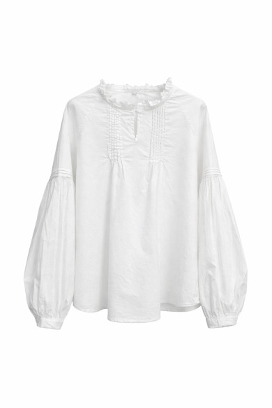 BLUSA MUJER ESTILO ROMÁNTICO MANGA LARGA CUELLO VOLANTE PRIMAVERA VERANO TY-M9269