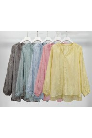 BLUSA MUJER TEXTURA RELIEVE MANGA LARGA CUELLO EN V PRIMAVERA VERANO TY-M9279
