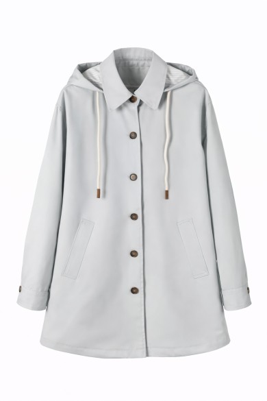 CHAQUETA CAMISERA MUJER CON CAPUCHA MANGA LARGA BOTONES PRIMAVERA TY-Z5661