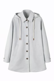 CHAQUETA CAMISERA MUJER CON CAPUCHA MANGA LARGA BOTONES PRIMAVERA TY-Z5661