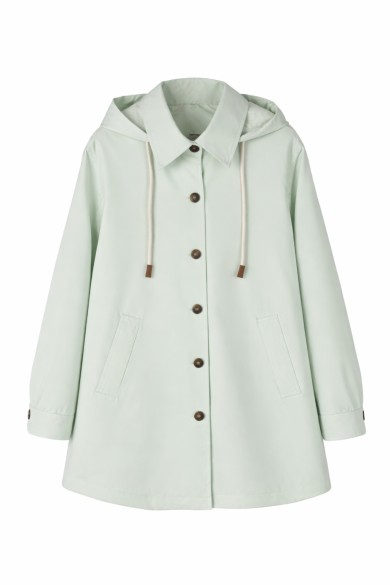 CHAQUETA CAMISERA MUJER CON CAPUCHA MANGA LARGA BOTONES PRIMAVERA TY-Z5661