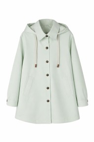CHAQUETA CAMISERA MUJER CON CAPUCHA MANGA LARGA BOTONES PRIMAVERA TY-Z5661