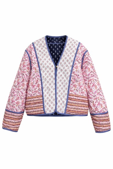 CHAQUETA CORTA MUJER ESTAMPADO ÉTNICO MANGA LARGA ESTILO BOHO TY-M9259