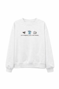 SUDADERA MUJER ESTAMPADO CAFÉ MANGA LARGA CUELLO REDONDO CASUAL TY-K1817