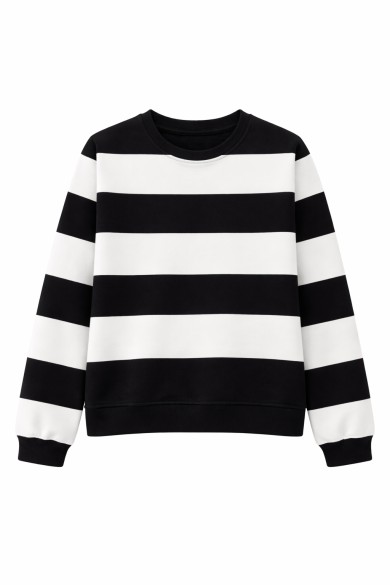 SUDADERA MUJER DE RAYAS MANGA LARGA CUELLO REDONDO ESTILO CASUAL TY-K1808