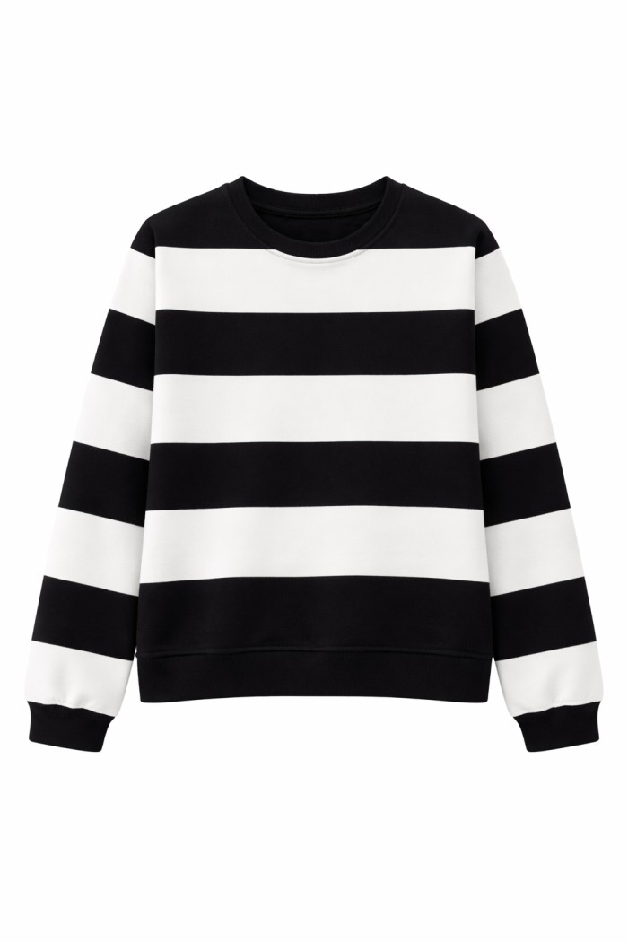SUDADERA MUJER DE RAYAS MANGA LARGA CUELLO REDONDO ESTILO CASUAL TY-K1808