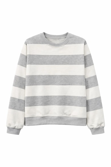SUDADERA MUJER DE RAYAS MANGA LARGA CUELLO REDONDO ESTILO CASUAL TY-K1808