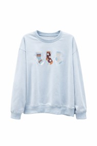 SUDADERA MUJER ESTAMPADO CALCETINES MANGA LARGA CUELLO REDONDO CASUAL TY-K1818