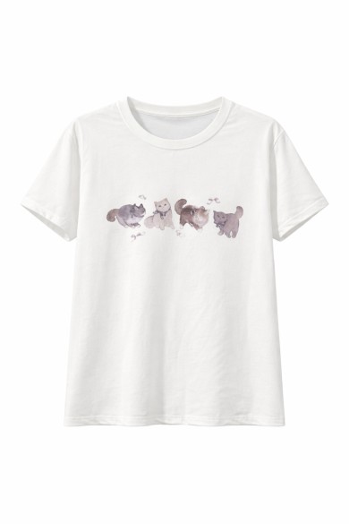 CAMISETA DE MANGA CORTA CON ESTAMPADO DE GATITOS TY-L39091