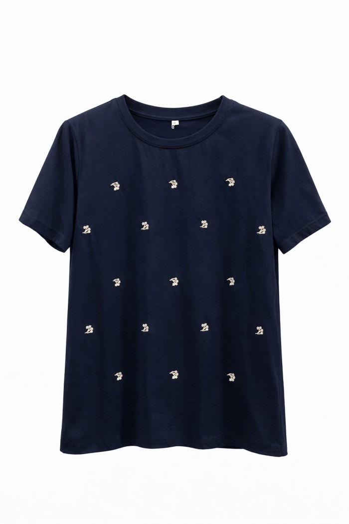 CAMISETA DE MANGA CORTA CON BORDADOS MINI TY-L39092