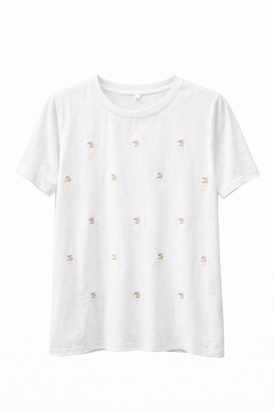 CAMISETA DE MANGA CORTA CON BORDADOS MINI TY-L39092