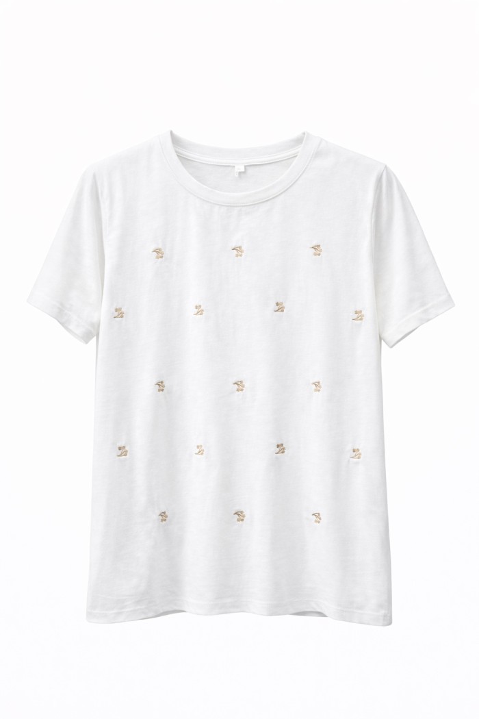 CAMISETA DE MANGA CORTA CON BORDADOS MINI TY-L39092