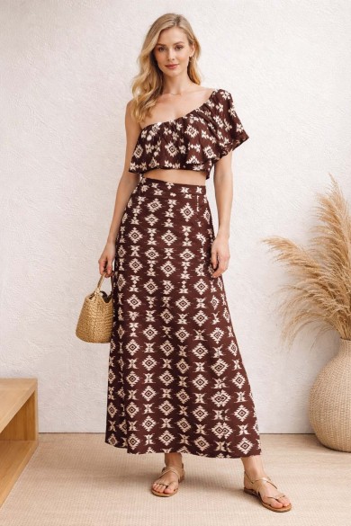 FALDA LARGA ESTAMPADO ÉTNICO FBZMR22410B