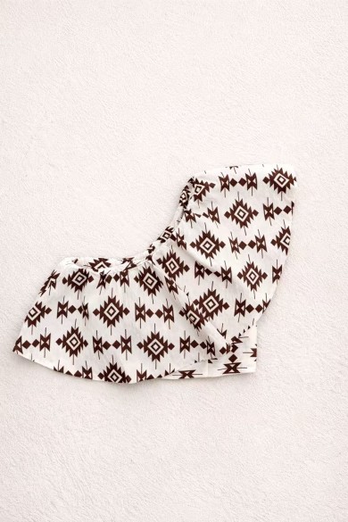 TOP CORTO MUJER PALABRA DE HONOR ESTAMPADO ÉTNICO ESTILO BOHO VERANO FBZMR22421A