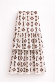 FALDA LARGA MUJER ESTAMPADO ÉTNICO DISEÑO EN CAPAS ESTILO BOHO VERANO FBZMR22411B