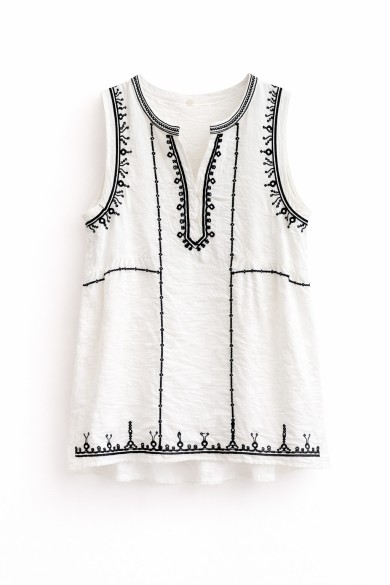 BLUSA SIN MANGAS BORDADO ÉTNICO FBZMR22235