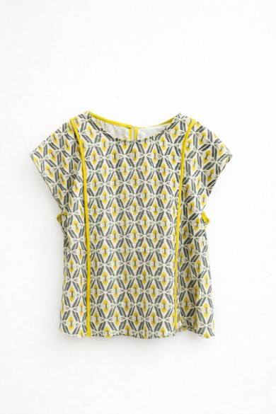 TOP CORTO MUJER PALABRA DE HONOR ESTAMPADO ÉTNICO ESTILO BOHO VERANO FBZMR22408A