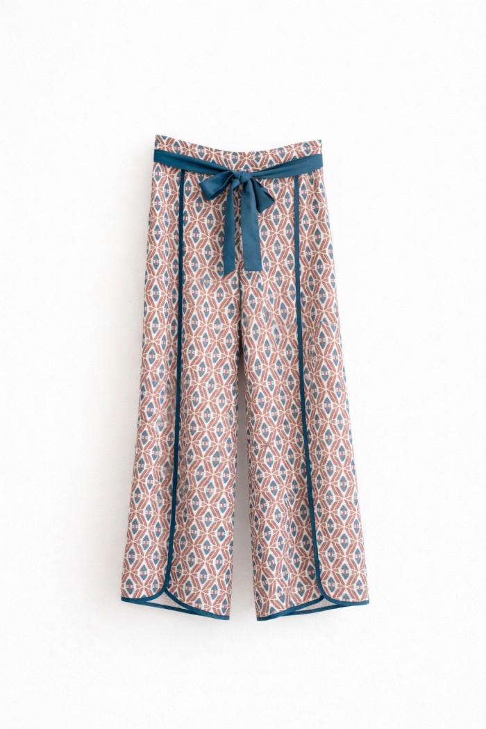 PANTALÓN ANCHO LAZO CINTURA VERANO FBZMR22407B