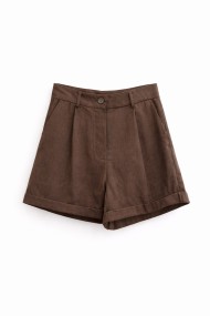 SHORTS DE TIRO ALTO CON DOBLADILLO CORTE RECTO VARIOS COLORES FBZMR22443
