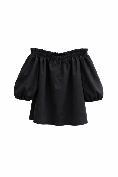 BLUSA HOMBROS DESCUBIERTOS CON MANGA ABULLONADA ESTILO VERANIEGO VARIOS COLORES TOP FBZM22207