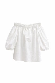 BLUSA HOMBROS DESCUBIERTOS CON MANGA ABULLONADA ESTILO VERANIEGO VARIOS COLORES TOP FBZMR22206