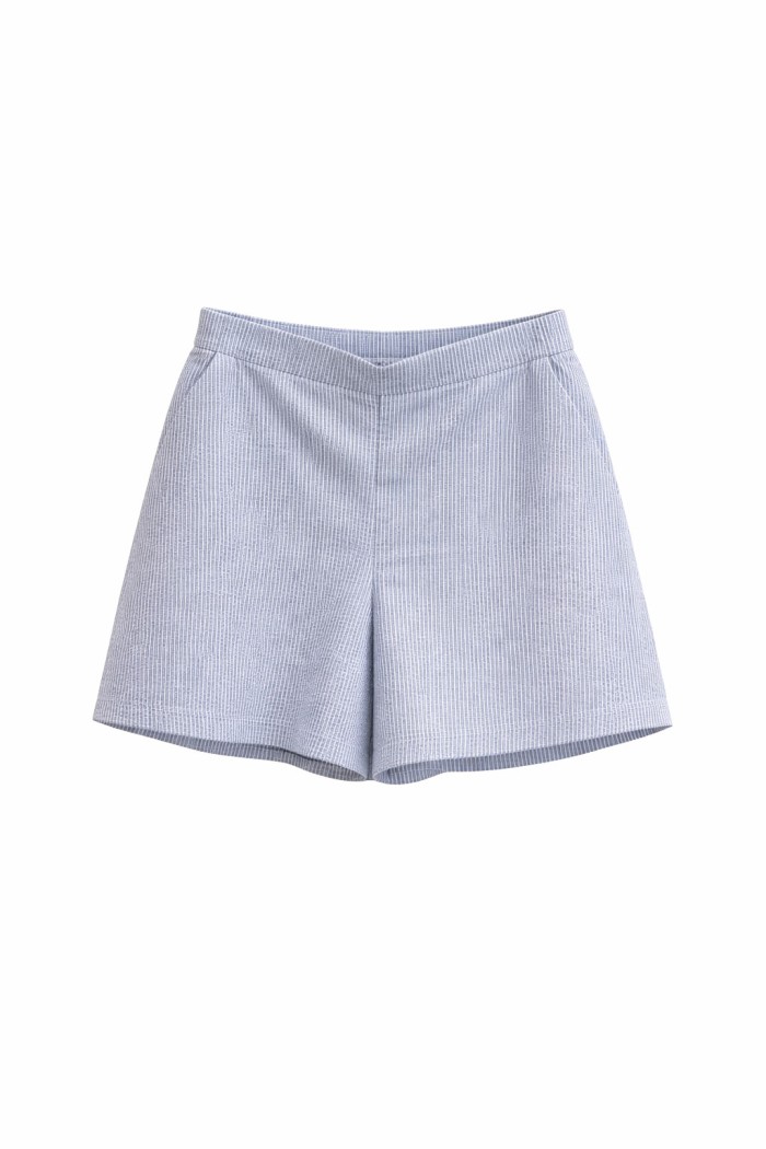 SHORT DE RAYAS TIRO MEDIO CORTE RECTO VERANO FBZMR21986AB