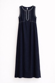 VESTIDO LARGO BORDADO SIN MANGAS ESTILO BOHO FBZMR22431