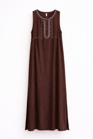 VESTIDO LARGO BORDADO SIN MANGAS ESTILO BOHO FBZMR22430