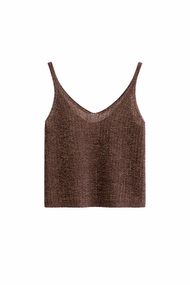 TOP BRILLO TIRANTES FINOS ESCOTE PICO FIESTA FBZMT9596