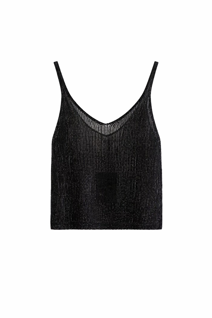 TOP BRILLO TIRANTES FINOS ESCOTE PICO FIESTA FBZMT9595