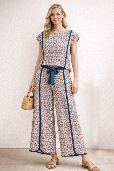 PANTALÓN ANCHO LAZO CINTURA VERANO FBZMR22407B