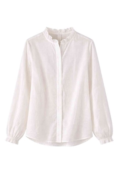 BLUSA MUJER ESTILO ROMÁNTICO TEXTURA JACQUARD MANGA LARGA DD-1D1970