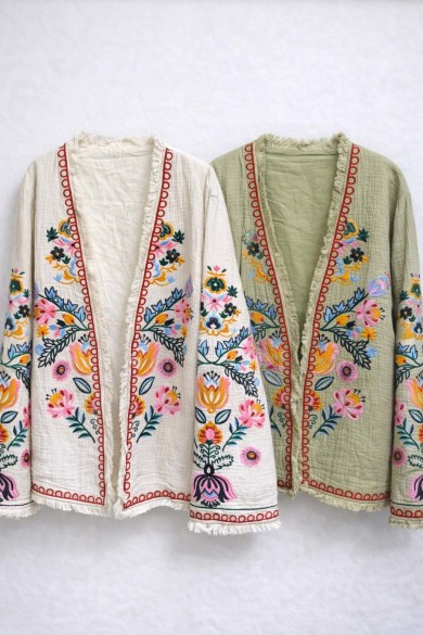 CHAQUETA MUJER BORDADA ESTILO BOHO DD-1D80011