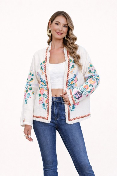 CHAQUETA MUJER BORDADA ESTILO BOHO DD-1D80011
