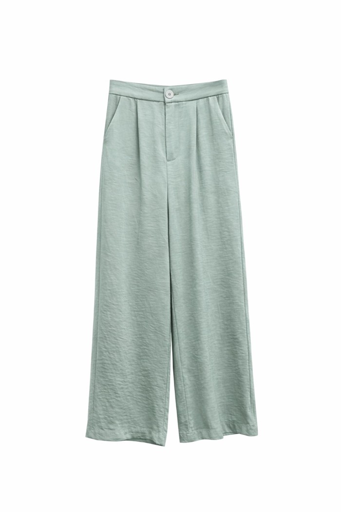 PANTALÓN PALAZZO DE TIRO ALTO COLOR AZUL CLARO CORTE AMPLIO ELEGANTE MUJER FBZMR22293