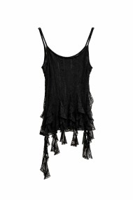 CONJUNTO TOP DE TIRANTES CON VOLANTES PANTALÓN RECTO FLUIDO VARIOS COLORES VERANO MUJER FBZMA1652AB