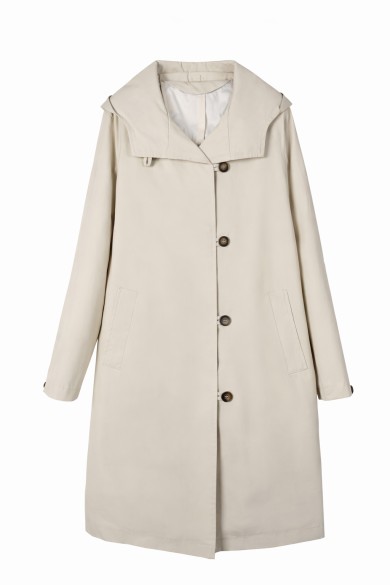 GABARDINA LARGA CON CAPUCHA CIERRE DE BOTONES BOLSILLOS VARIOS COLORES TY-Z68051