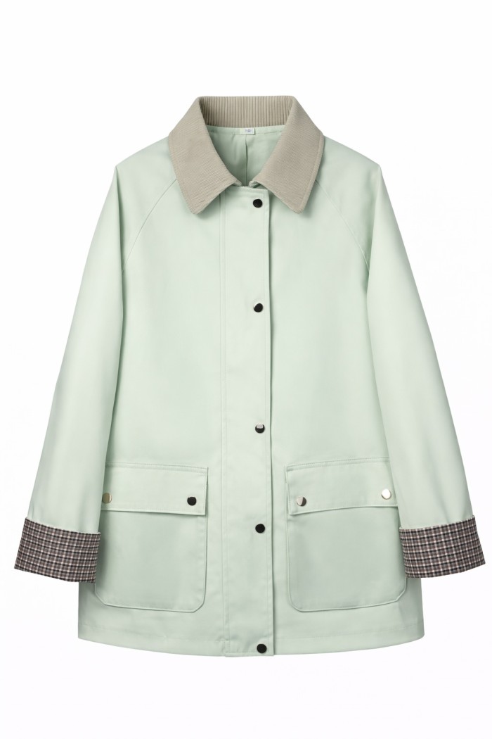 CHAQUETA CORTA CON BOTONES CUELLO EN CONTRASTE BOLSILLOS VARIOS COLORES TY-Z68056