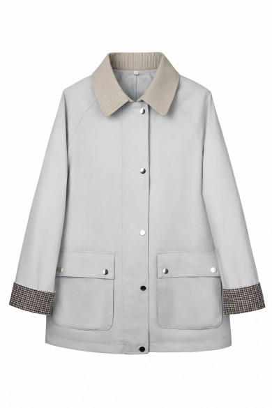 CHAQUETA CORTA CON BOTONES CUELLO EN CONTRASTE BOLSILLOS VARIOS COLORES TY-Z68056