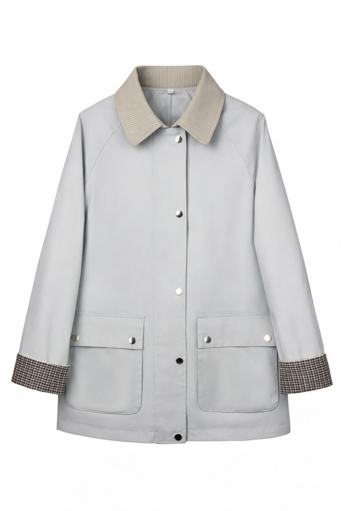 CHAQUETA CORTA CON BOTONES CUELLO EN CONTRASTE BOLSILLOS VARIOS COLORES TY-Z68056