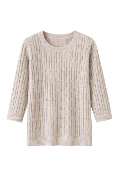 JERSEY DE PUNTO TEXTURIZADO CUELLO REDONDO MANGA 3/4 VARIOS COLORES HBS-CH6395