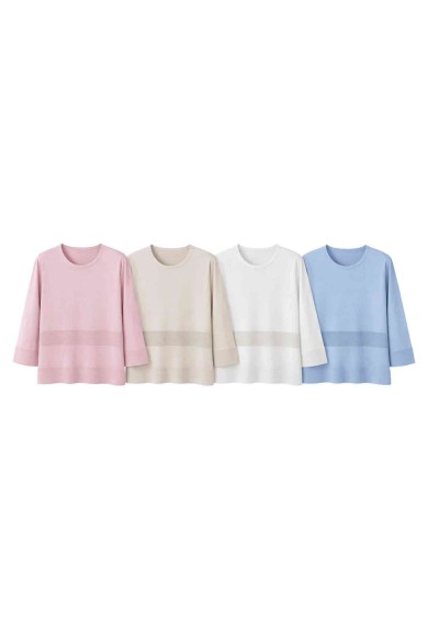 JERSEY DE PUNTO CUELLO REDONDO MANGA 3/4 VARIOS COLORES HBS-CH6397