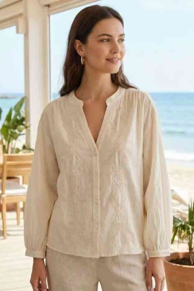 BLUSA BORDADA ESTILO BOHEMIO MANGA LARGA VARIOS COLORES DD-1D2101