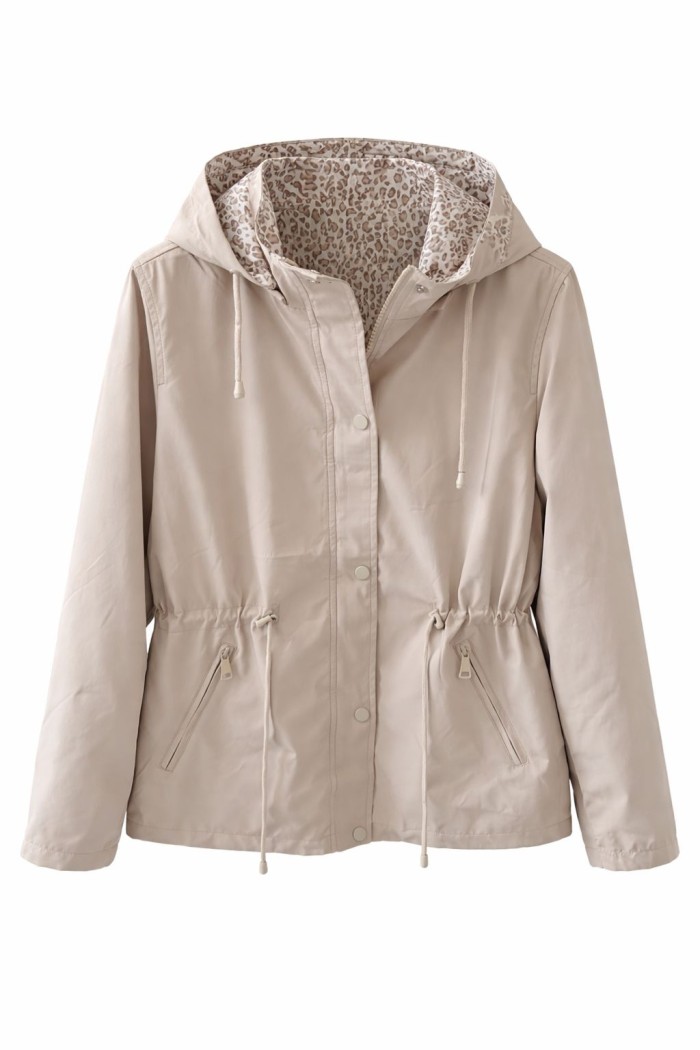 CHAQUETA LIGERA CON CAPUCHA AJUSTABLE ESTILO CASUAL FORRO ESTAMPADO TY-Z56036