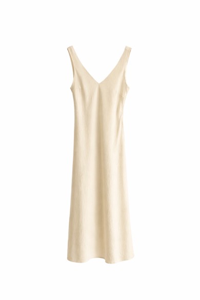VESTIDO MIDI LISO DE TIRANTES CORTE RECTO FBZMR22439