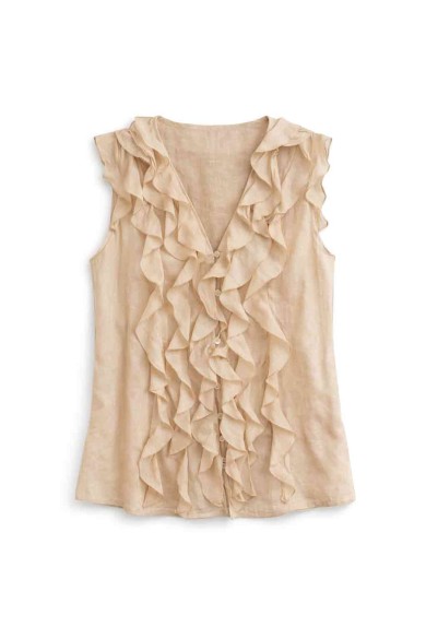 BLUSA SIN MANGAS VOLANTES FRONTALES ESCOTE EN V DD-1D2123