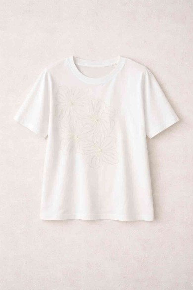 CAMISETA ESTAMPADO FLORAL MANGA CORTA CUELLO REDONDO DD-1D2110