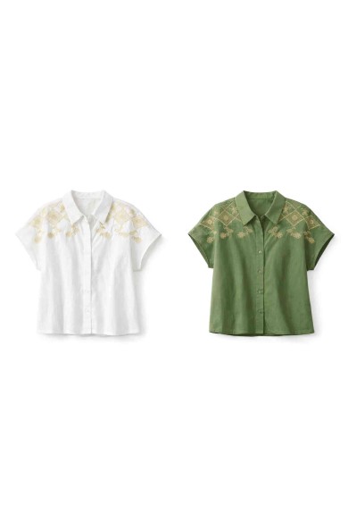 CONJUNTO BLANCO BORDADO CAMISA Y PANTALÓN PALAZZO DD-1D1947