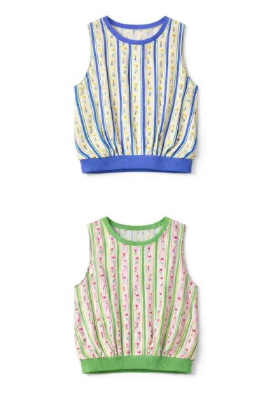 TOP ESTAMPADO SIN MANGAS DETALLE ELÁSTICO DD-1D1967