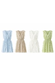VESTIDO CORTO CON VOLANTES Y ESCOTE EN V VARIOS COLORES DBT-M2610